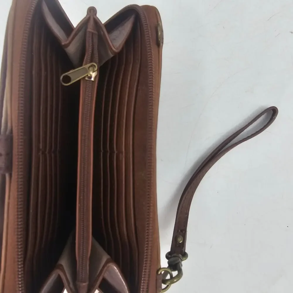 The Sak Ventura Backpack & Zip Around Wallet Leather Floral Emboss Western Boho